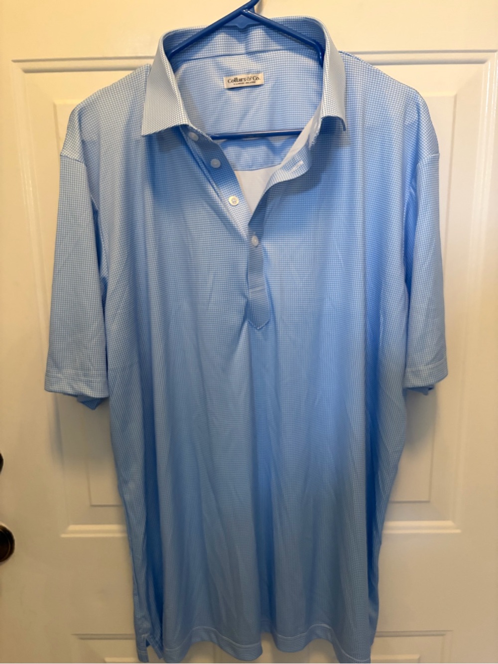 Collars & Co. Men's Sky Blue Polo with Spread Collar